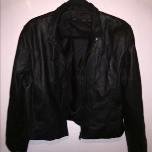 Black leather jacket